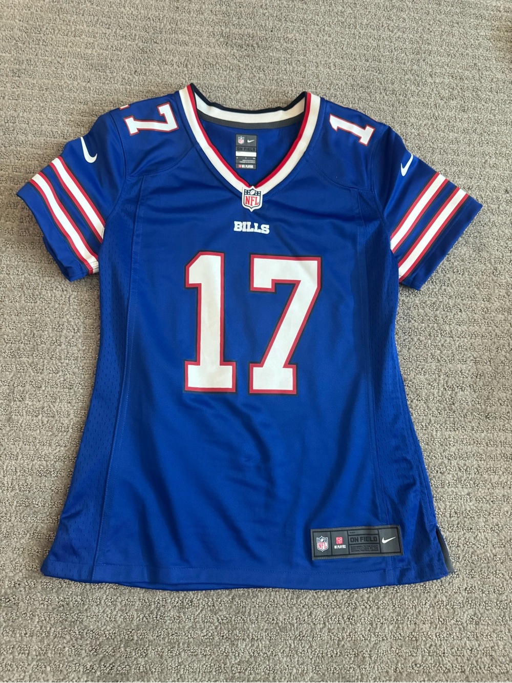 NFL Women's Royal Blue #17 Buffalo Bills Jersey with White and Red Accents